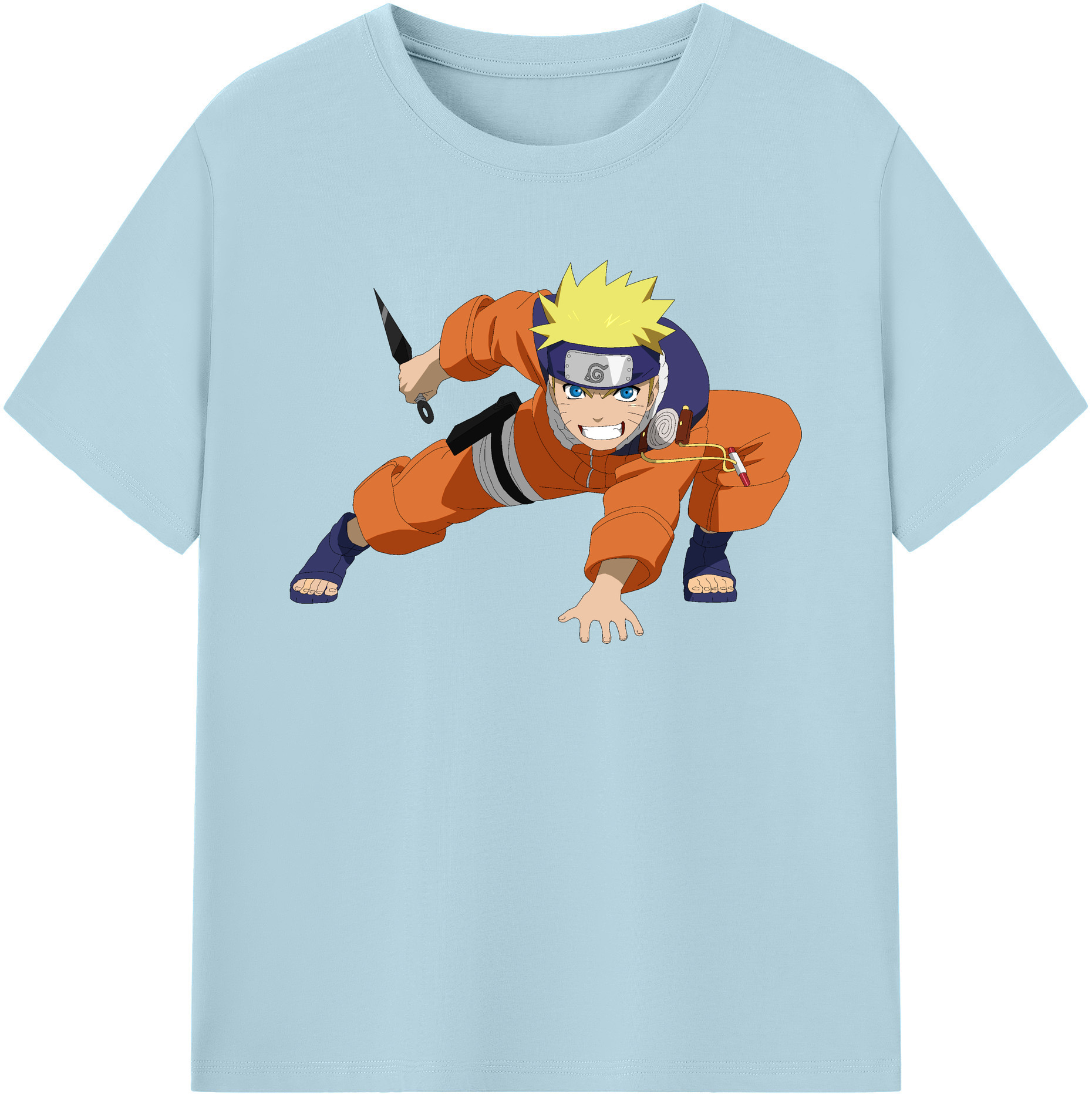 （画像用） NARUTO -ナルト- うずまき ナルト Uzumaki Naruto 綿100％半袖Tシャツ（フロントプリント）
